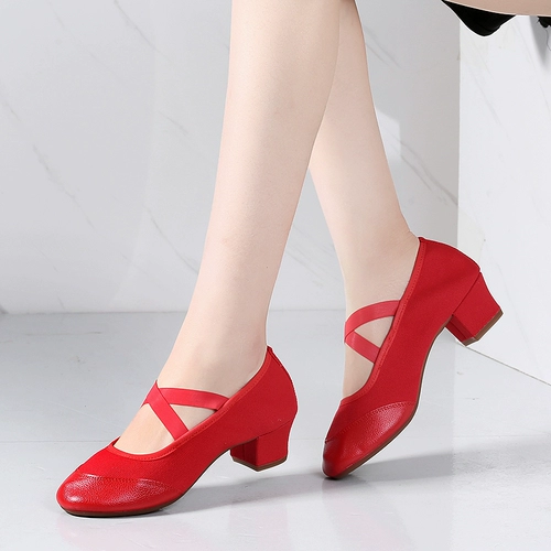 Летняя обувь, тканевые танцующие туфли, мягкая подошва