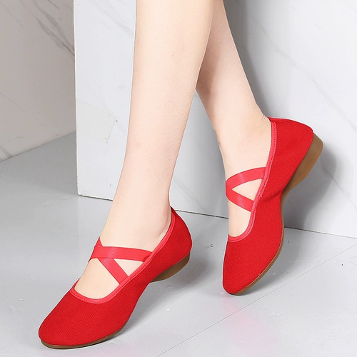 Летняя обувь, тканевые танцующие туфли, мягкая подошва