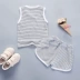 Bé baby boy mùa hè vest phù hợp với 2018 mùa hè mới 0-2-3 tuổi trẻ em quần áo mỏng