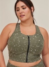 Костюм для фитнеса 2476欧美露营系列军绿点点特大码速干运动文胸健身裤200 300 400