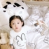 Net red girl heart Mi Fei thỏ cotton cotton bốn mảnh set in đơn giản màu đen và trắng khăn trải giường chăn ga gối - Bộ đồ giường bốn mảnh bộ chăn ga gối cotton Bộ đồ giường bốn mảnh