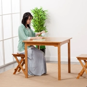 Tre bốn bàn vuông gỗ rắn bàn ăn bàn trà nhà nhỏ bàn vuông nhỏ căn hộ trang trí bàn ăn tối bàn mạt bàn - Bàn
