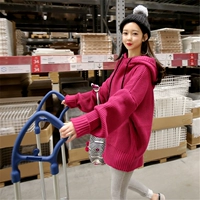 Trang phục bà bầu mùa thu Hàn Quốc của áo len rộng trong đoạn dài mang bầu cho phụ nữ thời trang rắn màu 2018 mới dành cho bà bầu dày áo lót bầu