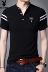 Playboy Summer Men Áo thun ngắn tay đứng Cổ áo Cotton Polo Áo sơ mi nam Slim Fit Hàn Quốc Nửa tay áo thun - Áo phông ngắn áo phông nam Áo phông ngắn