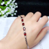 Bong bóng vòng đeo tay garnet tự nhiên nữ S925 sterling bạc đơn vòng tròn đơn giản không gây dị ứng đá phụ nữ thời trang Nhật Bản và Hàn Quốc - Vòng đeo tay Clasp vòng đá phong thủy Vòng đeo tay Clasp