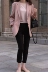 2018 mùa xuân và mùa thu mới thời trang Hàn Quốc casual chic nhỏ phù hợp với áo khoác nữ tính khí ins hồng phù hợp với phần mỏng