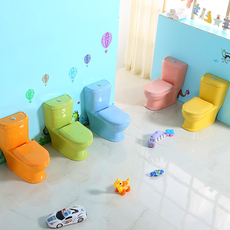 Дети Туалет 幼儿园彩色儿童坐便器陶瓷卡通马桶小孩抽水坐便器陶瓷小号大便池