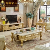 Европейский стиль мраморный телевизионный шкаф кофейный столик Комбинация набор гостиная полная дровяная шкаф современный минималистский шкаф