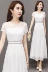 Váy voan trắng phụ nữ mùa hè 2021 váy ren rỗng mới cổ tròn siêu cổ tích váy quây dài mùa hè - Váy dài
