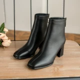 Martens, осенние демисезонные туфли на каблуке, универсальные короткие сапоги, сезон осень 2021, в корейском стиле, широкий устойчивый каблук, подходят для весны и осени