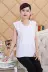 Hoa cúc thương hiệu trung niên áo nỉ nữ in cotton ngắn tay vest mẹ tròn cổ rộng kích thước đồ ngủ chạm đáy - Áo vest Áo vest