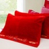 Màu đỏ gối khăn đám cưới kết hôn bông cao cấp lớn màu đỏ cặp gối khăn hi từ dày tăng đặc biệt cung cấp Khăn gối