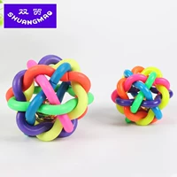 Mèo đồ chơi con chó chuông bouncy bóng cao su phát triển trí tuệ đầy màu sắc chuông bóng con chó nhỏ cung cấp vật nuôi - Mèo / Chó Đồ chơi bộ đồ chơi cho chó