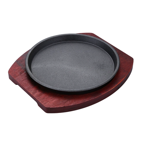 Коммерческая утолщенная железная тарелка жареная на западную столовую на гриле мясной тарелка круглая домашняя домашняя домашняя.