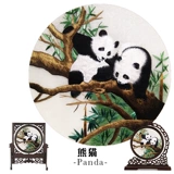 Китайская двусторонняя вышивка ручной работы, украшение, с вышивкой, панда, подарок на день рождения