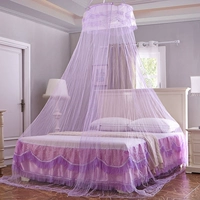 Mái vòm mùng đôi lưới hộ gia đình 1,2 1,5 1,8m 2 mét sàn giường tròn treo công chúa gió giường 幔 màn ngủ tự bung