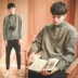 2018 mùa thu mới vài gốc Hàn Quốc phiên bản của các triều lỏng của nam giới đầu nửa cao cổ áo len màu tinh khiết áo len dày Cặp đôi áo len