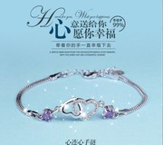 Sterling bạc bracelet ladies Nhật Bản và Hàn Quốc ngọt ngào chuyển hạt vài vòng đeo tay đơn giản vòng tay trang sức trang sức quà tặng sinh nhật