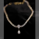 Дизайнерское ожерелье из жемчуга, цепочка до ключиц, Италия, французский стиль
