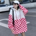 Harajuku phong cách loose bf retro kẻ sọc dài tay trùm đầu áo len nữ triều mùa thu Hàn Quốc phiên bản của hoang dã áo khoác ulzzang áo kaki nữ Áo len