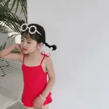 Брендовый купальник для девочек с бантиком, красный комбинезон, подходит для подростков