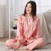 Mùa xuân và mùa thu bông đồ ngủ nữ cotton dài tay quần mùa hè mỏng đồ ngủ phù hợp với cardigan dệt bông dịch vụ nhà