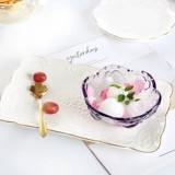 Японская стиль стекло -сделанные любовные цветы, тисненая миска Творческая ретро -фруктовые десертные десертные миска маленькая Zakka