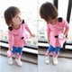 Bộ đồ bé gái 2018 mới mùa thu quần trẻ em cotton nữ bé mùa hè hai mảnh set 3-4 tuổi 5 thủy triều đồ bơi trẻ em Phù hợp với trẻ em