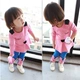 Bộ đồ bé gái 2018 mới mùa thu quần trẻ em cotton nữ bé mùa hè hai mảnh set 3-4 tuổi 5 thủy triều Phù hợp với trẻ em