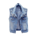 Mùa xuân và Mùa Thu Hàn Quốc phiên bản của các đính cườm lỗ phần ngắn denim vest nữ mùa hè vest mỏng vest vai vest không tay áo sơ mi ao kieu dep Áo vest