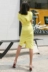 Đầm nữ mùa hè 2019 mới khí chất nữ v-cổ tay áo raglan thanh lịch eo eo váy màu vàng không đều - Cộng với kích thước quần áo áo thun nữ đẹp Cộng với kích thước quần áo
