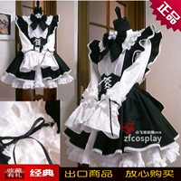 Черно -белая классическая горничная костюма Cos Mute Lolita японское платье для косплей ресторан кафе рабочая одежда