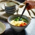 Nhật Bản retro và gió xanh mưa gốm đêm canteen bộ đồ ăn cao chân xô lớn bát súp mì nhỏ bát cơm nhà - Đồ ăn tối