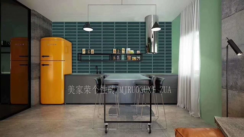 Nordic Ikea Трехмерная вогнутая макаронная глазированная плитка зеленый кирпичный кухонный туалетный туалетный плитка плитка