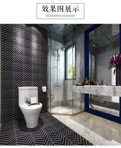 Горячая продажа скандинавской минималистской плитки черно -белая трехмерная туалет кухни, современная плитка пола на стенах.