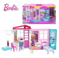 Barbie Toy Princess Shining House Ngôi nhà mơ ước FXG55 Ngôi nhà đồ chơi cô gái quà tặng - Búp bê / Phụ kiện đồ chơi búp bê thời trang và phụ kiện