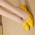 Vàng nông miệng dày với đôi giày duy nhất phụ nữ mang thai giày thấp với giúp đỡ thấp vành đai khóa giày làm việc 2018 mùa hè giày mới của phụ nữ
