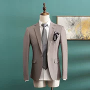 Suit jacket nam Slim Phiên bản Hàn Quốc đơn giản của áo khoác thủy triều đơn nhỏ phù hợp với quần áo nam gió Anh kinh doanh đơn Tây - Suit phù hợp