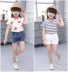 Cô gái quần short denim lỗ mùa hè 5 cô gái 6 thời trang 8 trẻ em quần áo 9 trẻ em lớn 10 Hàn Quốc phiên bản 12 tuổi cũ phần nóng quần