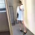 Bộ đồ ngủ đơn giản màu trắng lỏng lẻo nữ sinh hoạt hình anime in màu rắn ngắn tay áo ngủ Hàn Quốc mùa hè dịch vụ tại nhà - Đêm đầm Đêm đầm