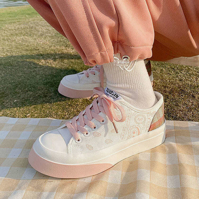 腰果花小众设计帆布鞋盐系鞋子女ins街拍潮鞋原宿板鞋韩版ulzzang