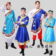 Dân tộc thiểu số mới Mông Cổ Tây Tạng biểu diễn múa trang phục robe nam trung niên phù hợp với người lớn đồng cỏ