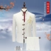 Bộ đồ nam bộ ba bộ đồ Trung Sơn đứng cổ áo phù hợp với thủy triều nam phiên bản Hàn Quốc của chủ nhà chú rể mã lớn - Suit phù hợp quần dài nam Suit phù hợp