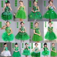 3 Ngày của Trẻ em Trang phục Ngày của Trẻ em 4 Cô gái 5 Váy múa Công chúa phồng Váy 6 Mẫu giáo 7 tuổi Xanh - Trang phục đầm đẹp cho be gái 7 tuổi