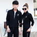 2018 mùa xuân và mùa thu vài thể thao phù hợp với nam giới và phụ nữ dài tay áo chạy giải trí phù hợp với bông áo len ba mảnh phù hợp với quần áo bộ thể thao nữ Thể thao sau