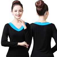 Черное озеро голубой топ с длинным рукавом