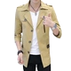 Áo khoác mùa thu đông nam phiên bản dài Hàn Quốc tự trồng cộng với nhung dày thanh niên áo gió kích thước lớn đẹp trai áo khoác cotton