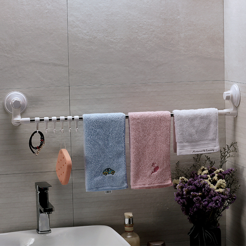 卫生间免打孔单杆不锈钢浴室浴巾挂架毛巾杆优惠券