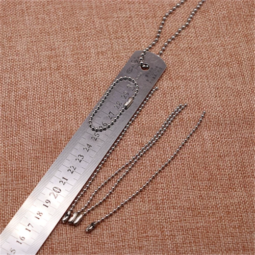 Custom 304 No Embroidery Steel 2,4 мм Boin Chain Tag Chee Chain Diwelry/Key Chain No Embroidery Steel
