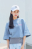 Mùa hè 2018 mới của Hàn Quốc phiên bản của sinh viên lỏng lẻo nhỏ tươi rộng tay ngắn tay màu xanh và trắng dài T-Shirt áo sơ mi nữ áo thun cotton nữ Áo phông